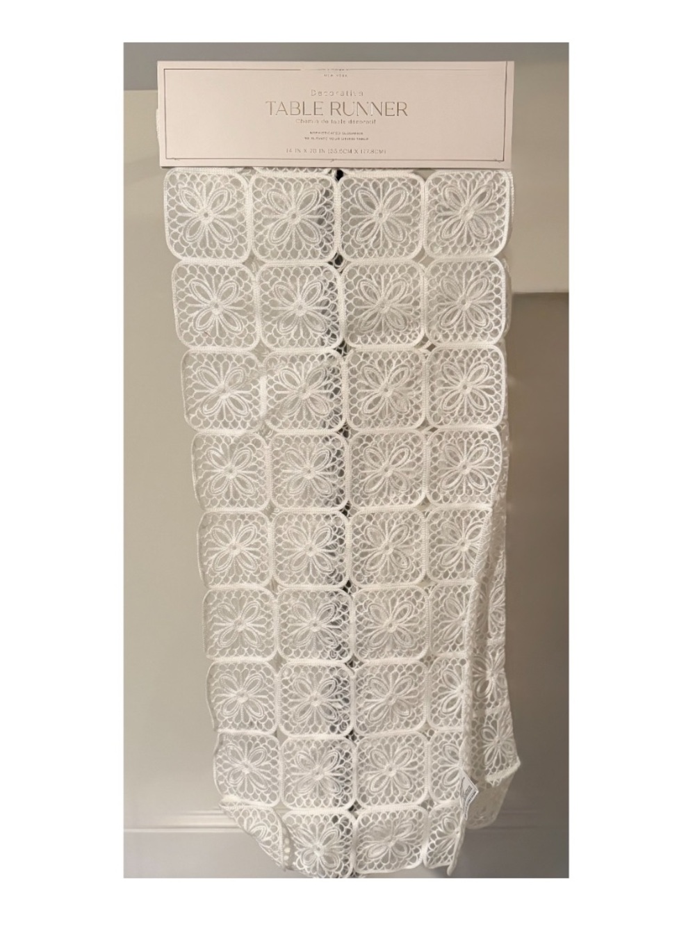 Crochet nwt Lace Table Runner - Decorative Accent 14 x 70”